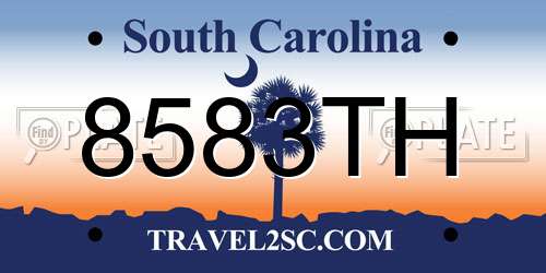 8583TH South Carolina License Plate