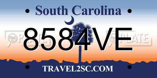 8584VE South Carolina License Plate