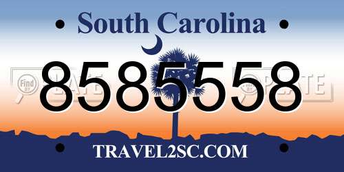 8585558 South Carolina License Plate