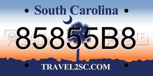 85855B8 South Carolina License Plate