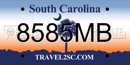 8585MB South Carolina License Plate