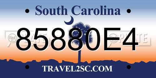 85880E4 South Carolina License Plate