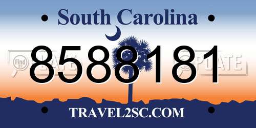 8588181 South Carolina License Plate