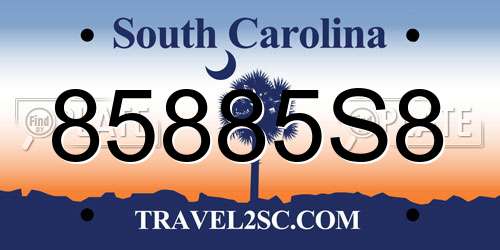 85885S8 South Carolina License Plate