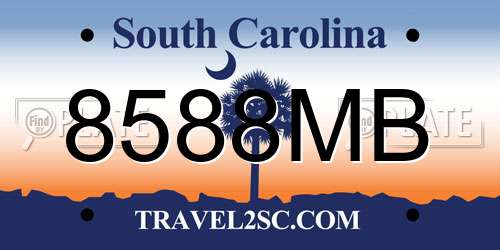 8588MB South Carolina License Plate