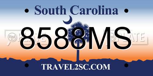 8588MS South Carolina License Plate