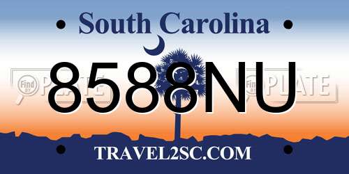 8588NU South Carolina License Plate
