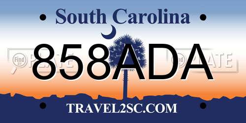 858ADA South Carolina License Plate