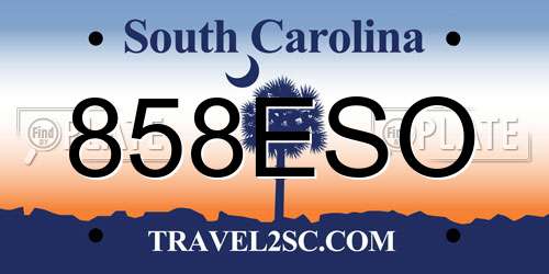 858ESO South Carolina License Plate