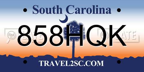 858HQK South Carolina License Plate