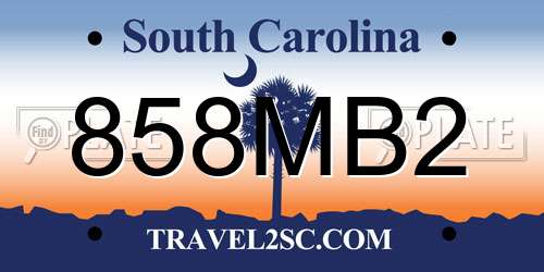 858MB2 South Carolina License Plate