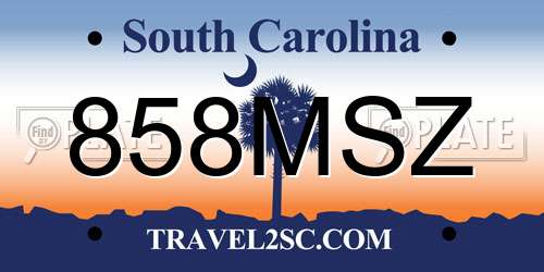 858MSZ South Carolina License Plate