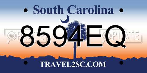 8594EQ South Carolina License Plate
