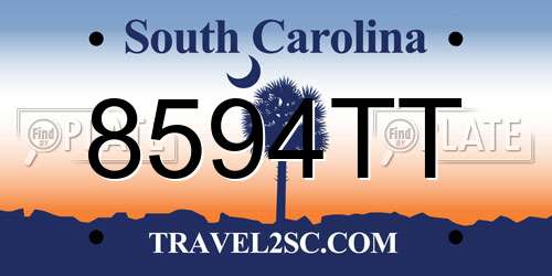 8594TT South Carolina License Plate