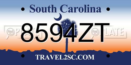 8594ZT South Carolina License Plate