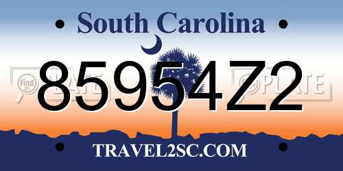 85954Z2 South Carolina License Plate