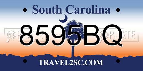 8595BQ South Carolina License Plate