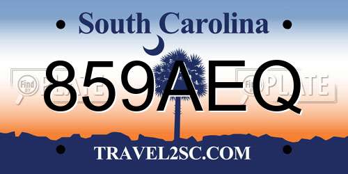 859AEQ South Carolina License Plate