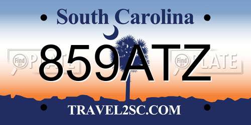 859ATZ South Carolina License Plate