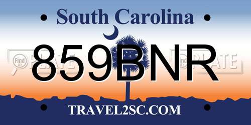 859BNR South Carolina License Plate