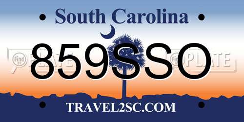 859SSO South Carolina License Plate