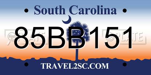 85BB151 South Carolina License Plate