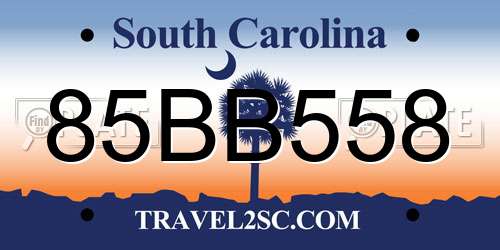 85BB558 South Carolina License Plate