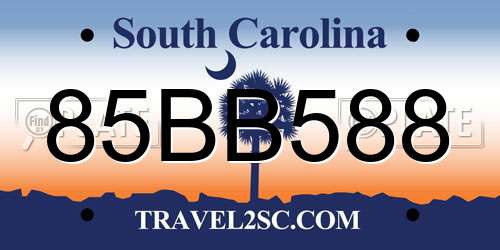 85BB588 South Carolina License Plate