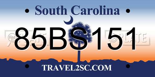 85BS151 South Carolina License Plate