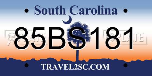 85BS181 South Carolina License Plate