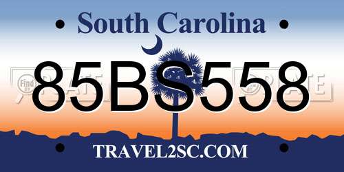 85BS558 South Carolina License Plate