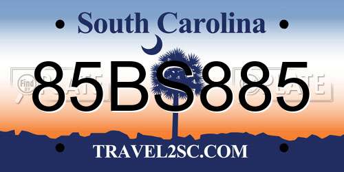 85BS885 South Carolina License Plate