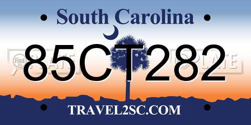 85CT282 South Carolina License Plate