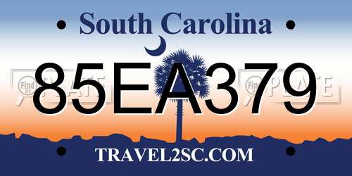 85EA379 South Carolina License Plate