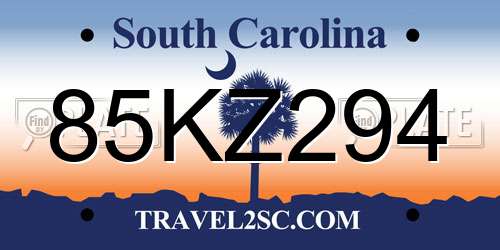 85KZ294 South Carolina License Plate