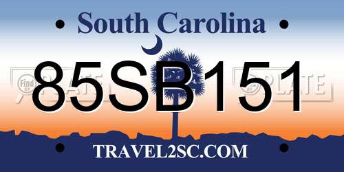 85SB151 South Carolina License Plate