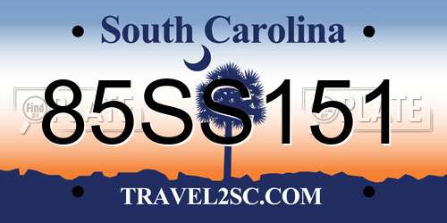 85SS151 South Carolina License Plate