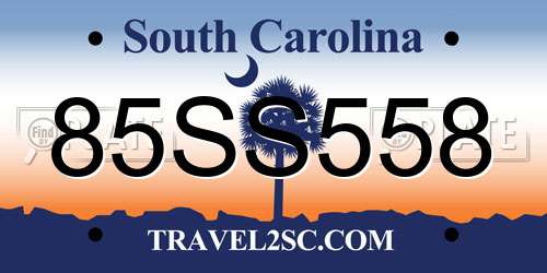 85SS558 South Carolina License Plate