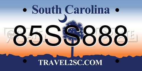 85SS888 South Carolina License Plate