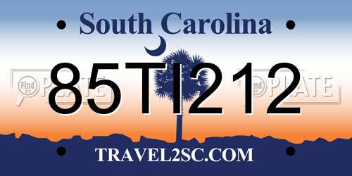 85TI212 South Carolina License Plate