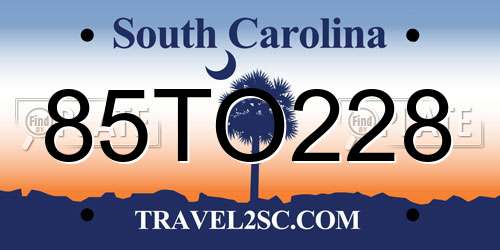 85TO228 South Carolina License Plate