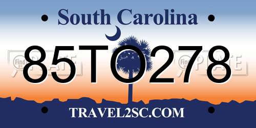 85TO278 South Carolina License Plate