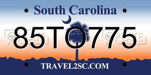 85TO775 South Carolina License Plate