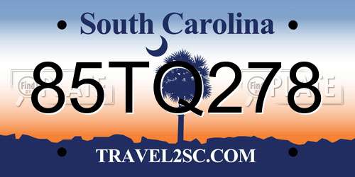 85TQ278 South Carolina License Plate