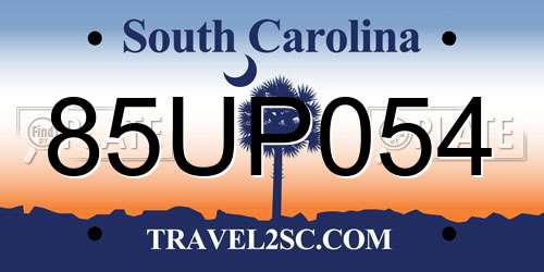 85UP054 South Carolina License Plate