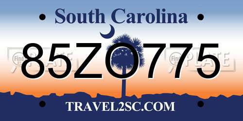 85ZO775 South Carolina License Plate