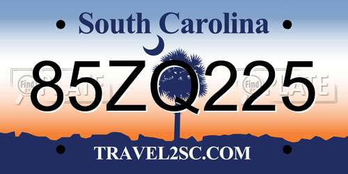 85ZQ225 South Carolina License Plate