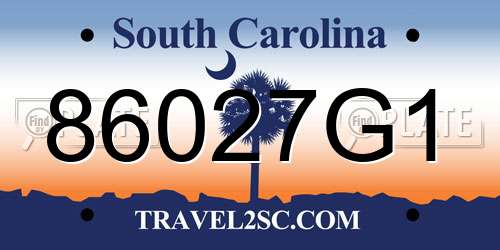 86027G1 South Carolina License Plate
