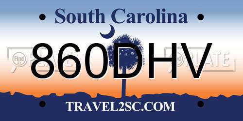 860DHV South Carolina License Plate