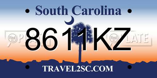 8611KZ South Carolina License Plate